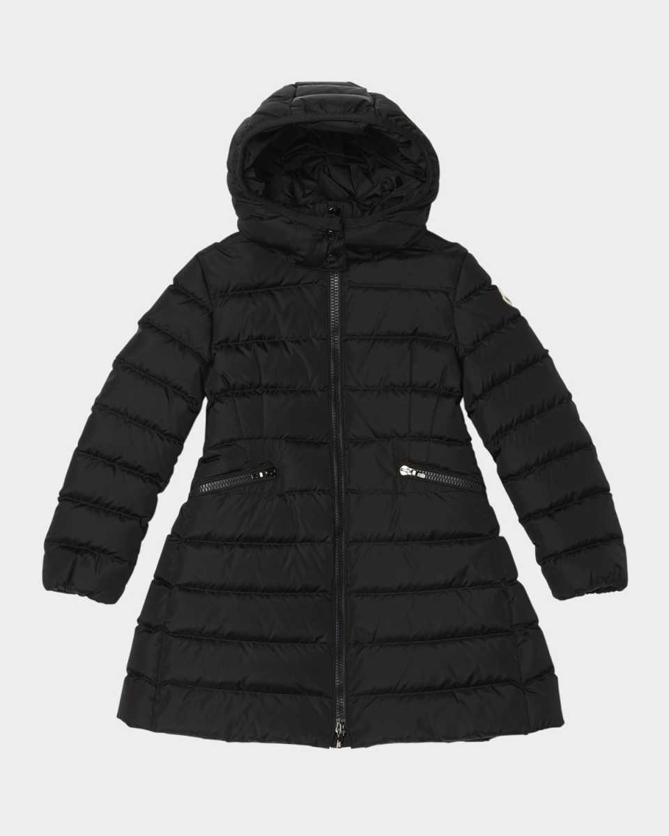Girl's Charpal Hooded Long Down Coat, Size 12-14